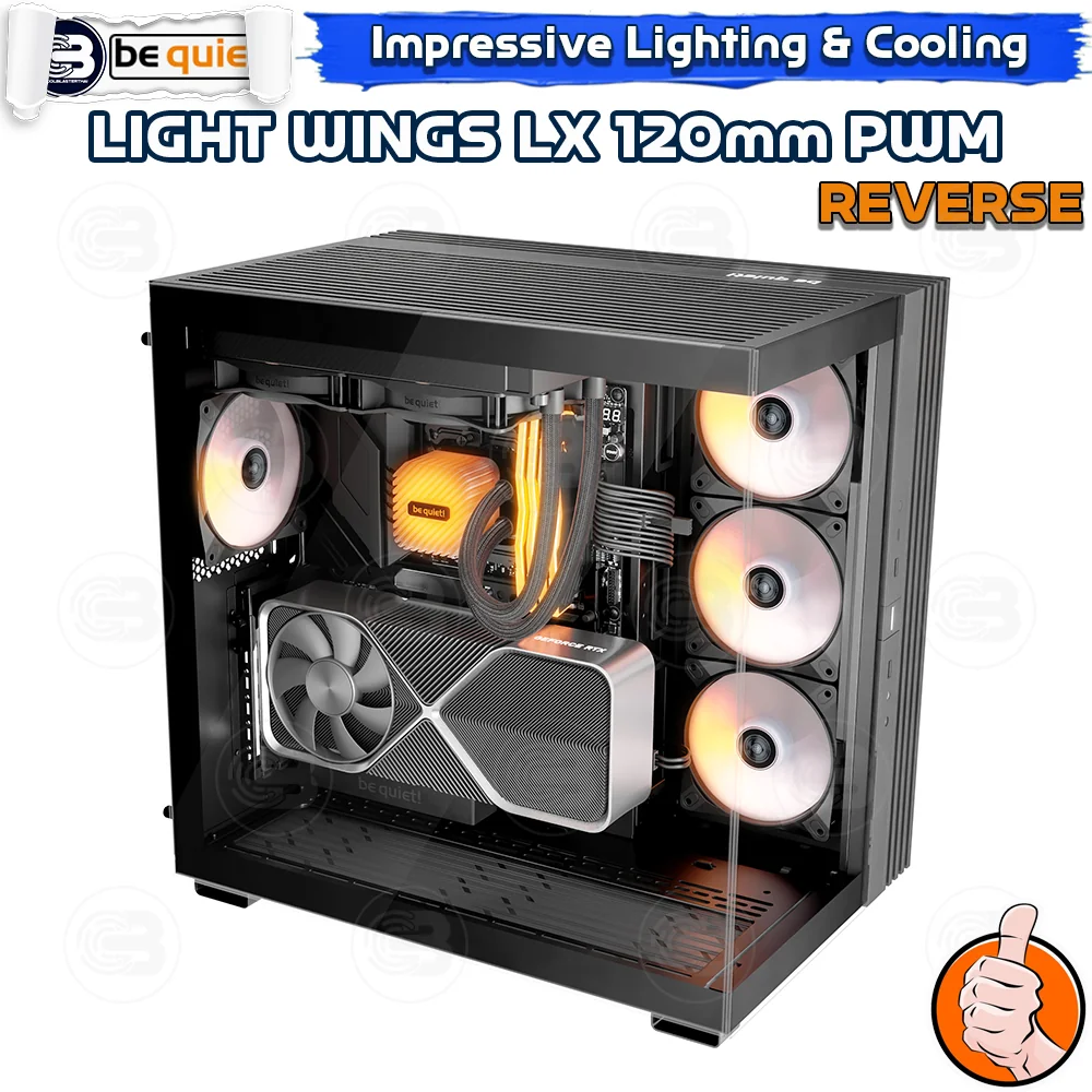 [CoolBlasterThai] Be Quiet Light Wings LX 120 PWM Reverse PC Fan Case (BL132) ประกัน 3 ปี