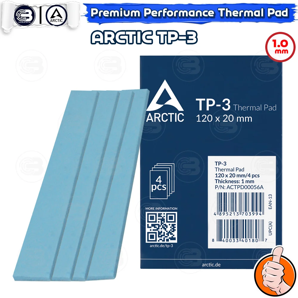 [CoolBlasterThai] ARCTIC TP-3 Premium Performance Thermal Pad 120x20x1.0 mm.(4 PCS) (ซิลิโคนนำความร้อน)