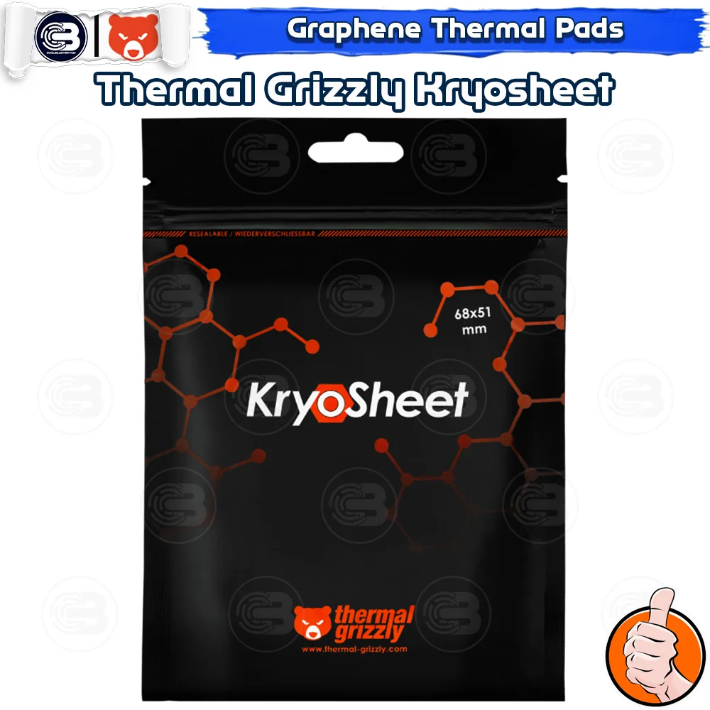 [CoolBlasterThai] THERMAL GRIZZLY KRYOSHEET Graphene Thermal Pad 68x51x0.2 mm. (Threadripper/Epyc/Xeon)