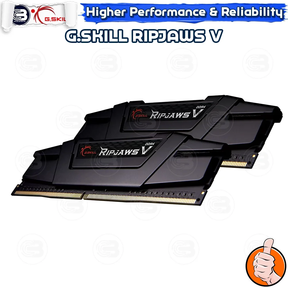 [CoolBlasterThai] G.SKILL Ripjaws V 32GB (16GBx2) BLACK DDR4-3200 CL16-18-18-38 (F4-3200C16D-32GVKB)