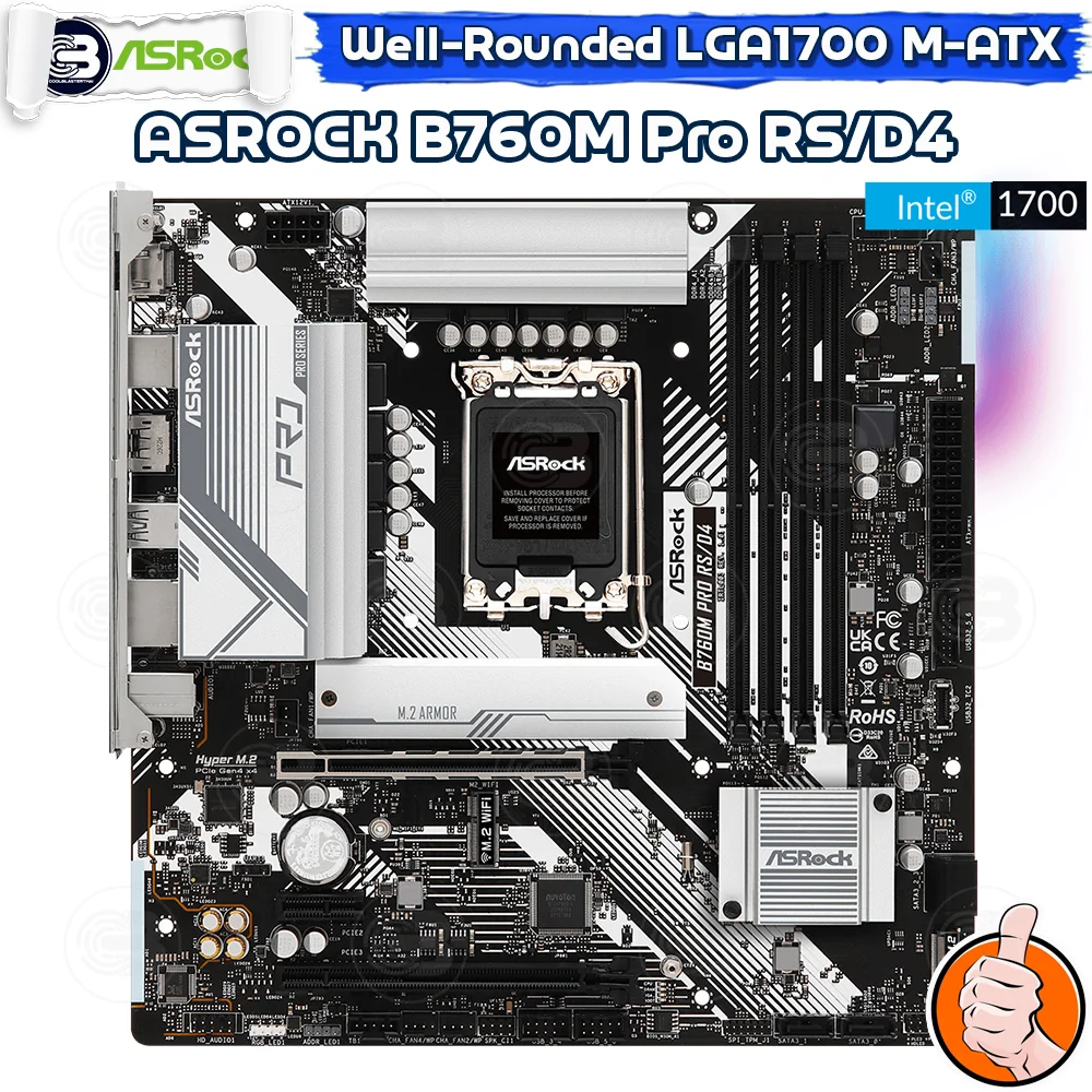 [CoolBlasterThai] ASROCK MAINBOARD B760M Pro RS/D4 Intel SOCKET LGA1700 DDR4 M-ATX ประกัน 3 ปี