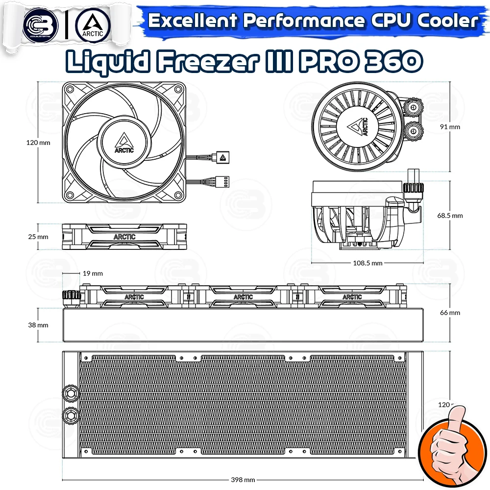 [CoolBlasterThai] ARCTIC LIQUID FREEZER III Pro 360 All-In-One CPU Water Cooler (LGA1851/1700/AM5/AM4)