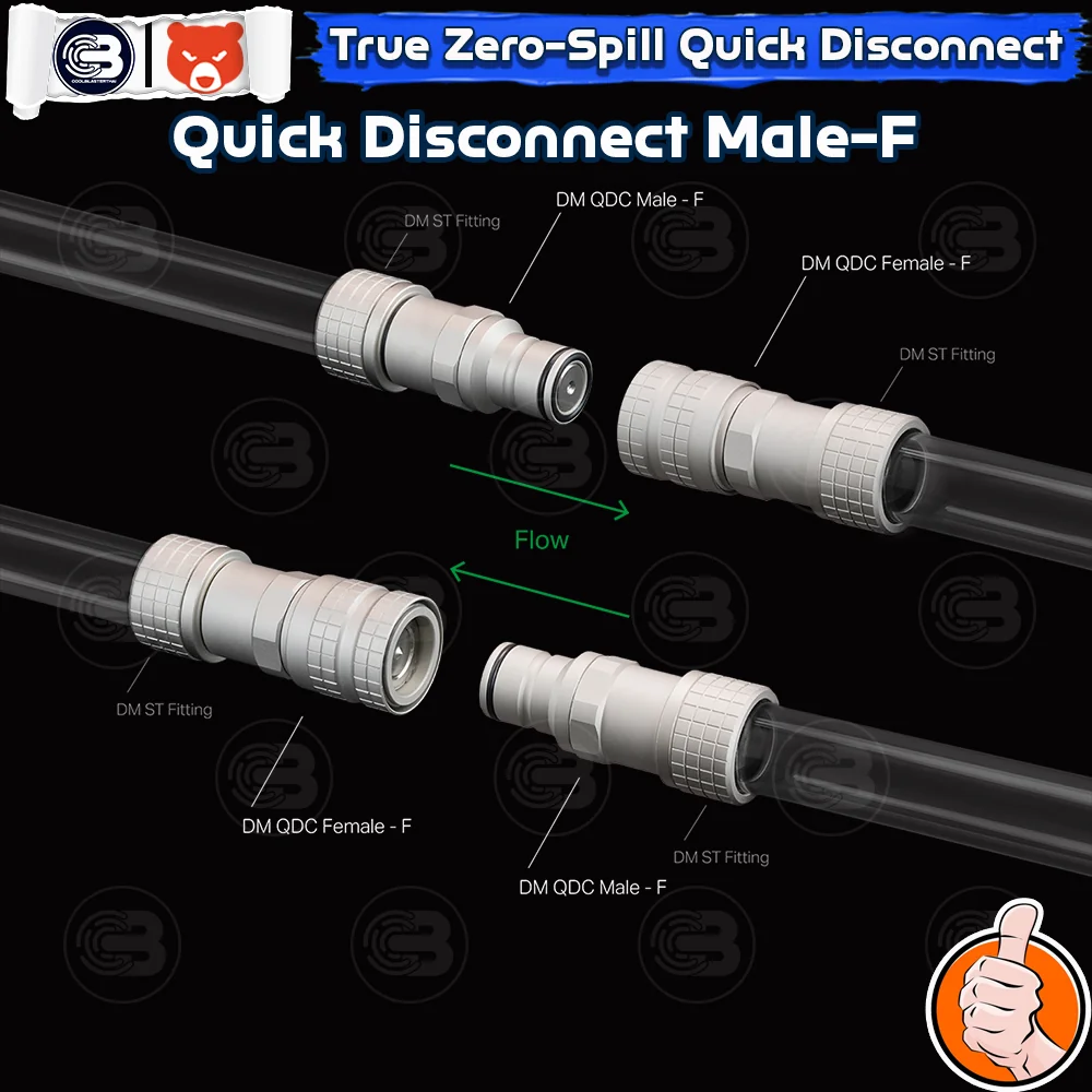 [CoolBlasterThai] THERMAL GRIZZLY DELTAMATE QUICK DISCONNECT MALE-F Matt Nickel Machined Brass