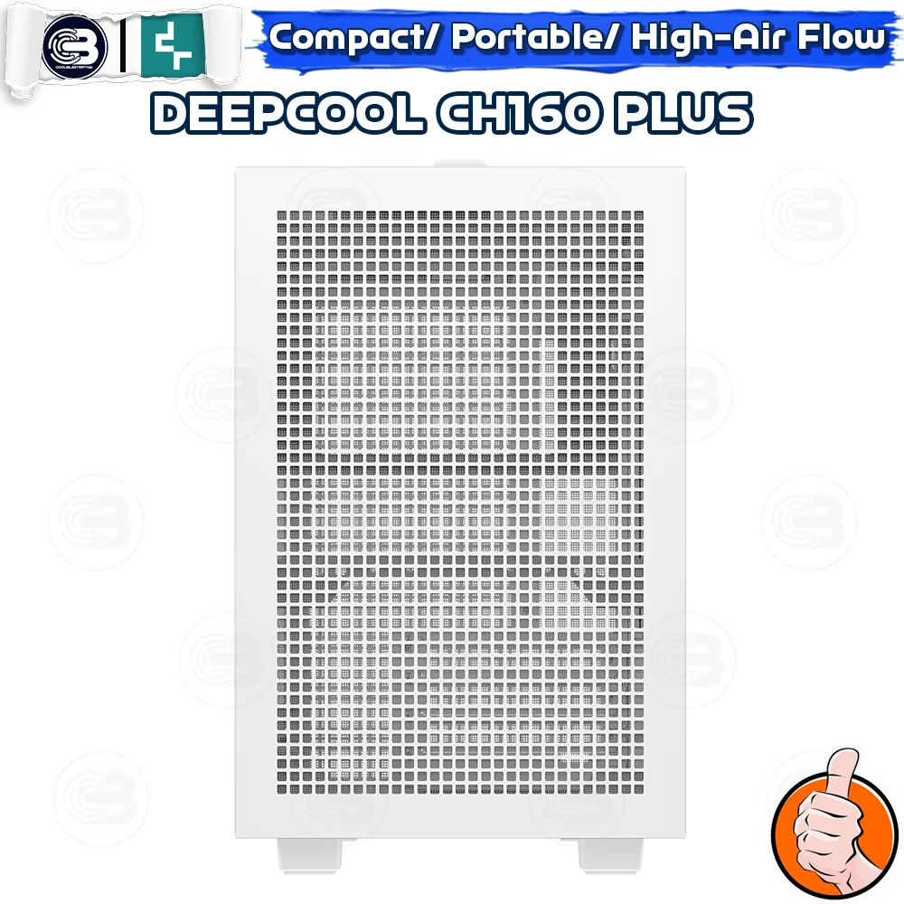[CoolBlasterThai] DEEPCOOL CH160 PLUS WHITE M-ATX High-Airflow PC Case ประกัน 1 ปี