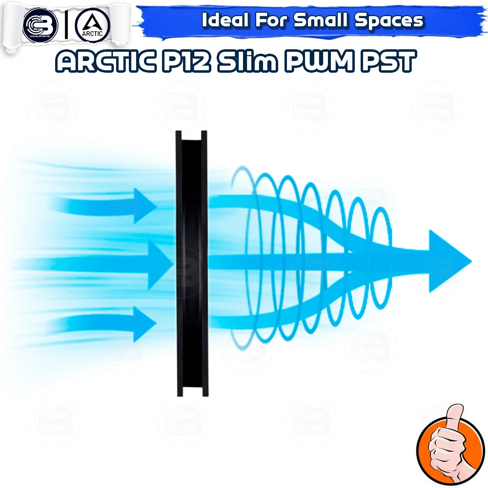 [CoolBlasterThai] ARCTIC P12 SLIM PWM PST BLACK (120 mm.) X3 Value Pack PC Fan Case ประกัน 6 ปี