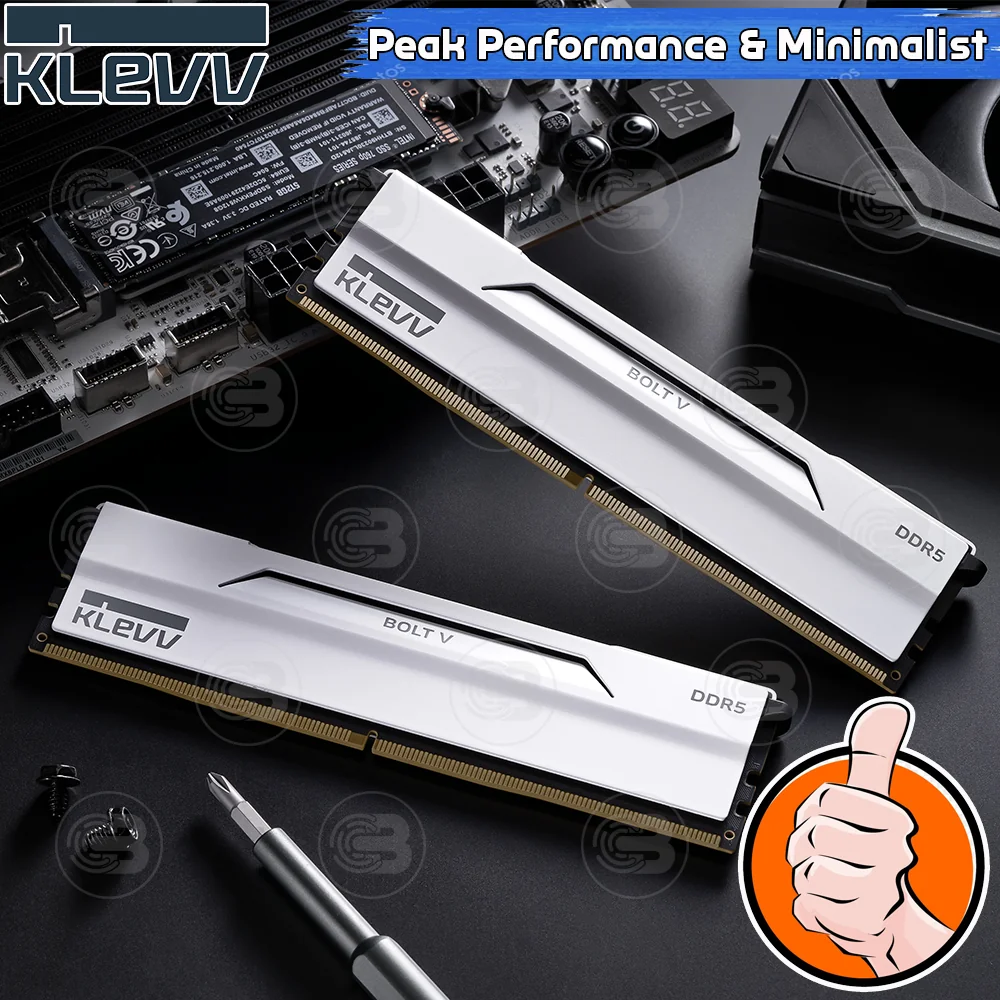 [CoolBlasterThai] KLEVV BOLT V Pure White 32GB (16GBx2) DDR5-6000 CL28-36-36 (LT-Warranty)