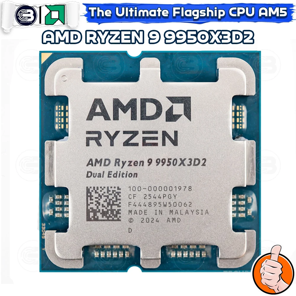 [CoolBlasterThai] CPU AMD RYZEN 9 9950X3D2 Dual Edition 16 CORE/32 THREAD (SOCKET AM5) WITHOUT COOLER