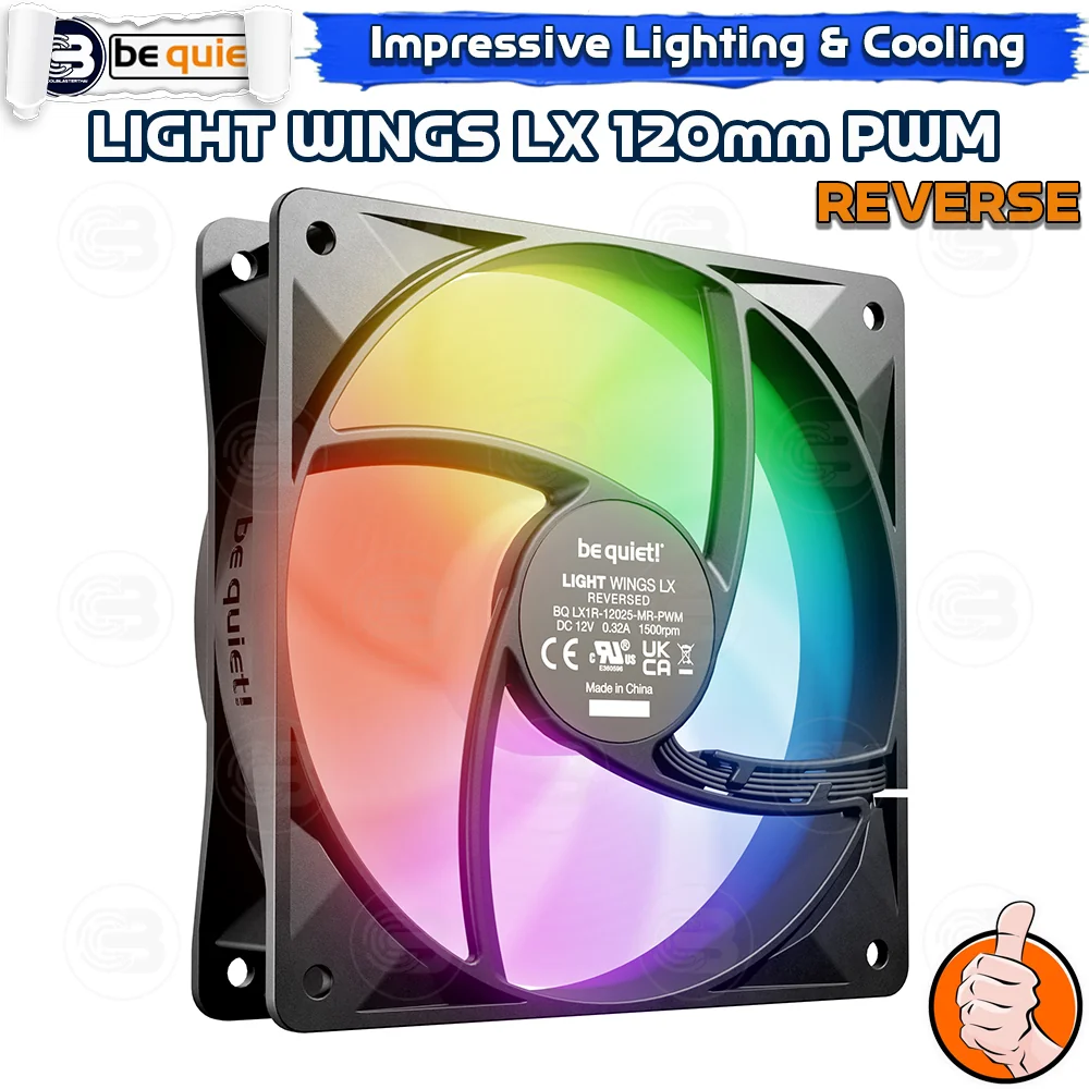 [CoolBlasterThai] Be Quiet Light Wings LX 120 PWM Reverse PC Fan Case (BL132) ประกัน 3 ปี