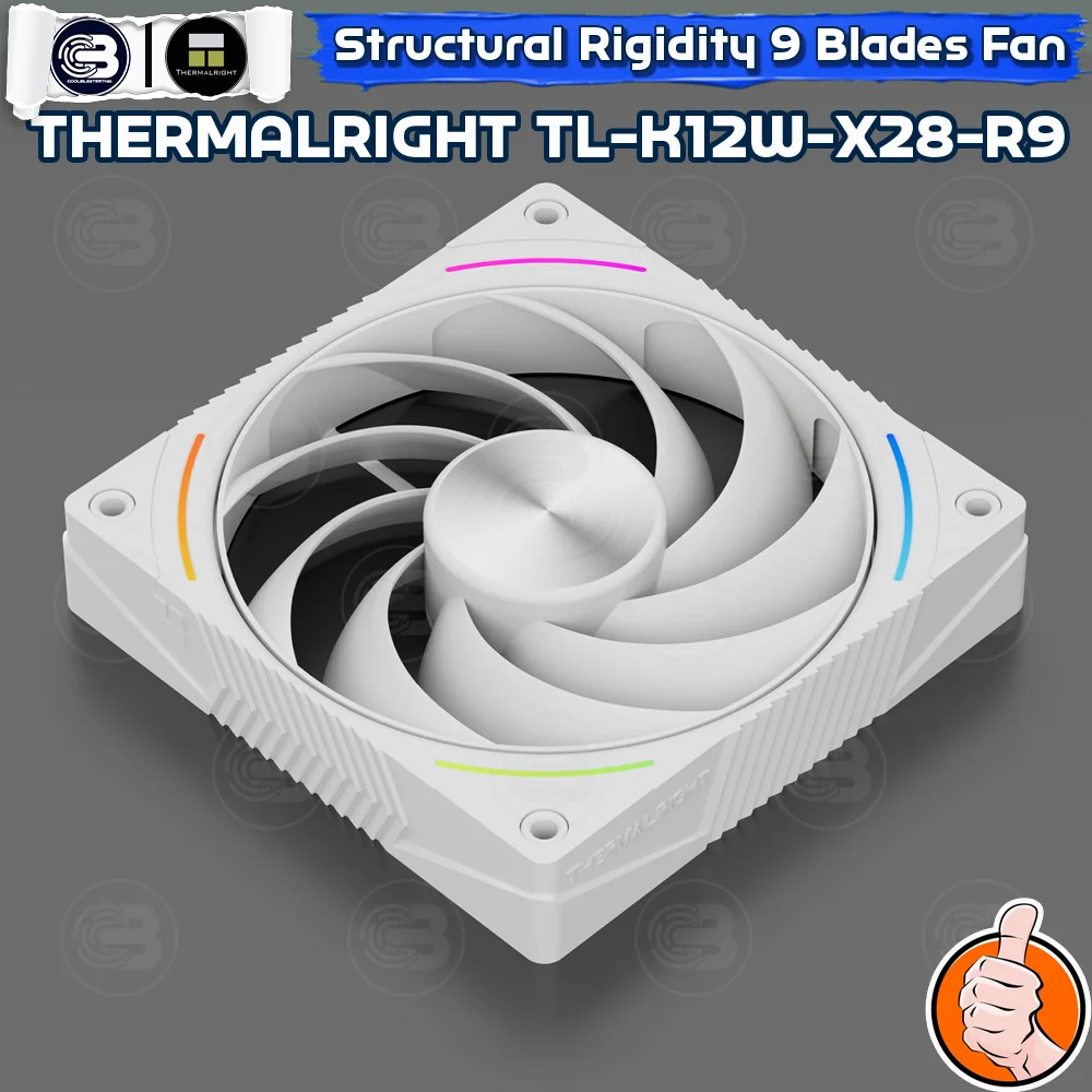 [CoolBlasterThai] THERMALRIGHT TL-K12W-X28-R9 PC Fan A-RGB 9-BLADES WHITE 2400 RPM (size 120 mm.)