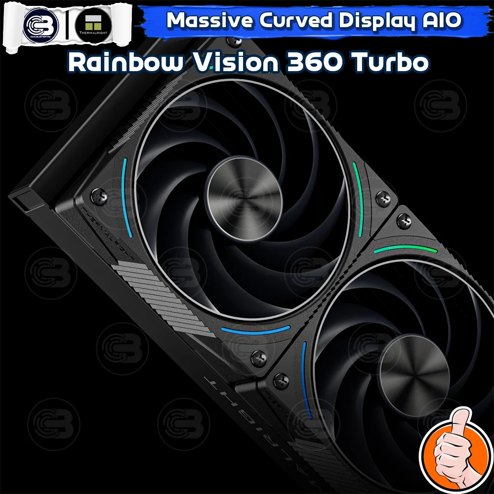 [CoolBlasterThai] Thermalright Rainbow Vision 360 Turbo ARGB BLACK AIO Liquid CPU Cooler (AM5/LGA1851 Ready) ประกัน 6 ปี (ชุดระบายความร้อน)