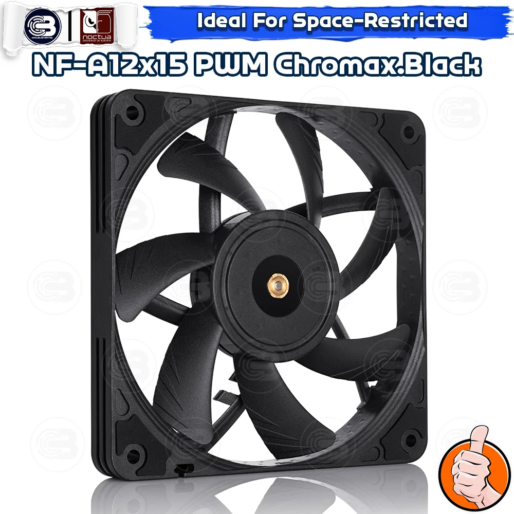 [CoolBlasterThai] NOCTUA NF-A12x15 PWM Chromax.Black.Swap PC Fan Case (size 120 mm.) ประกัน 6 ปี