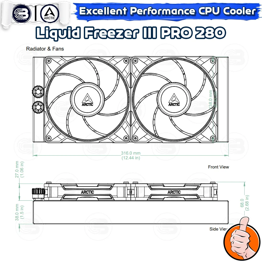 [CoolBlasterThai] ARCTIC Liquid Freezer III PRO 280 Black (All-In-One CPU Water Cooler) (LGA1851/1700/AM5/AM4)