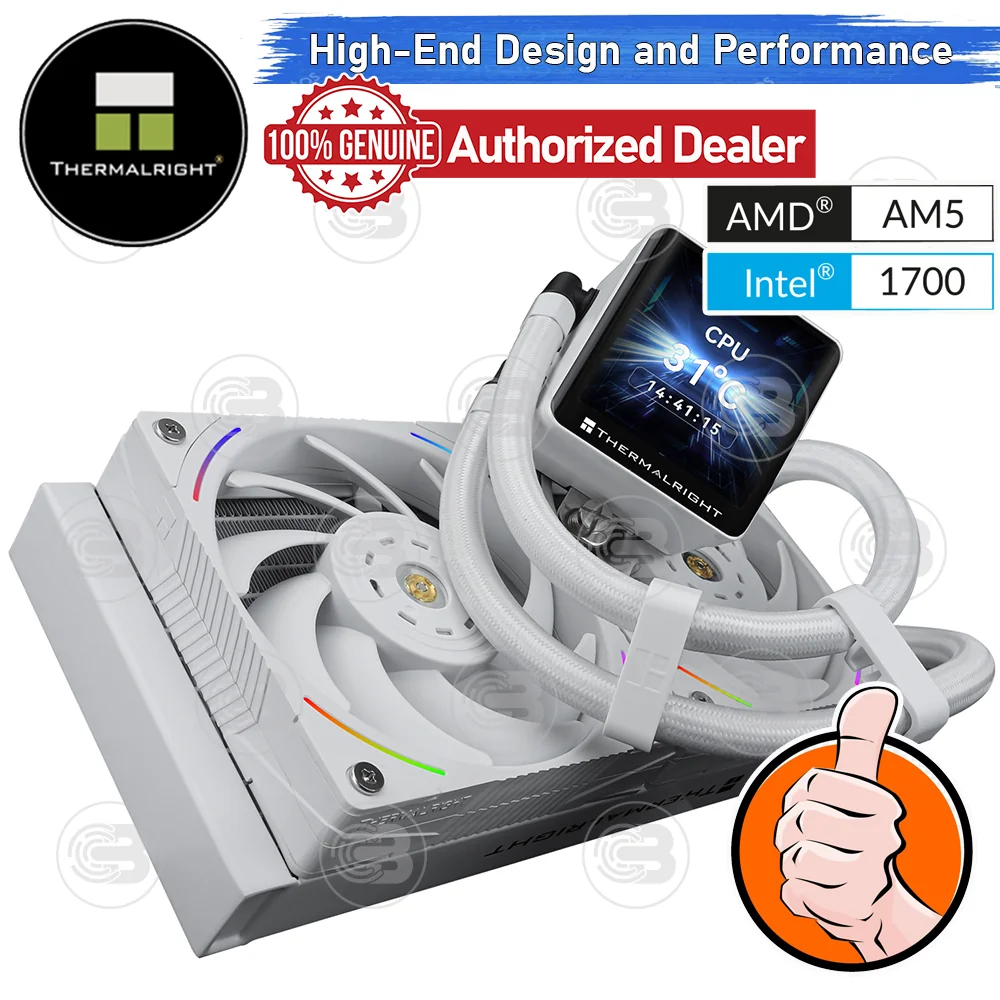 [CoolBlasterThai] Thermalright FROZEN VISION 240 WHITE ARGB AIO Liquid CPU Cooler (AM5/LGA1851 Ready) ประกัน 6 ปี (ชุดระบายความร้อน)