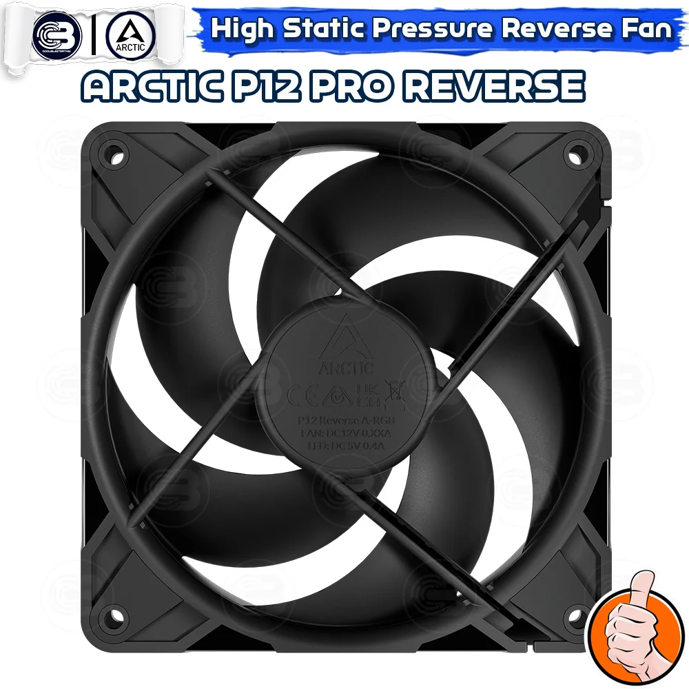 [CoolBlasterThai] ARCTIC P12 PRO REVERSE PST BLACK (size 120 mm.) X3 Value Pack PC Fan Case ประกัน 6 ปี