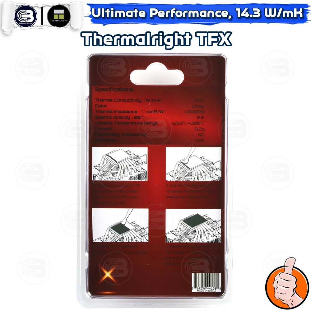 [CoolBlasterThai] THERMALRIGHT TFX Thermal Compound 6.2g./14.3 W/m.k (ซิลิโคนนำความร้อน)