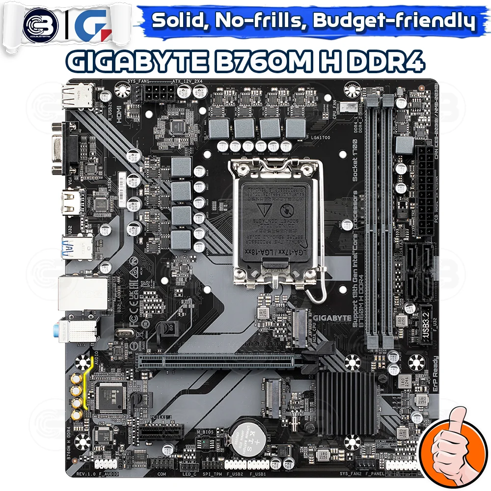 [CoolBlasterThai] GIGABYTE MAINBOARD B760M H DDR4 LGA 1700 MICRO-ATX ประกัน 3 ปี