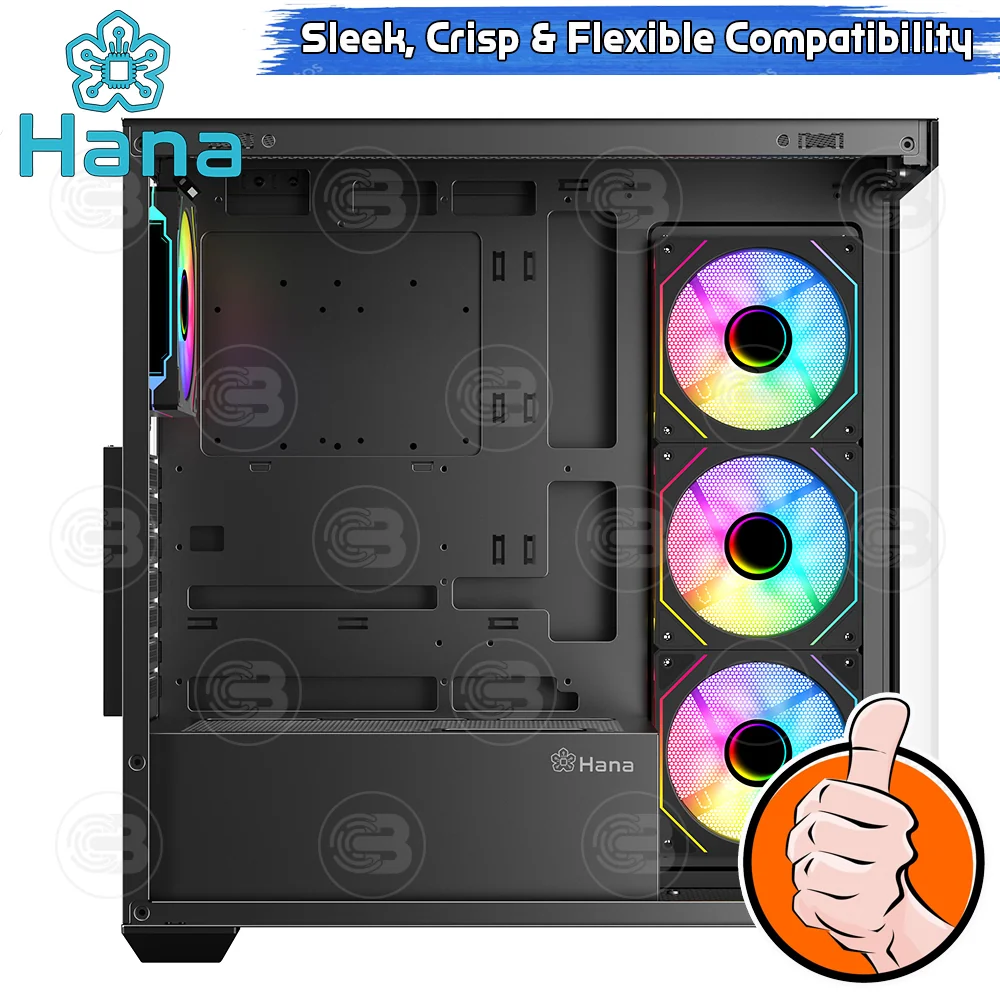 [CoolBlasterThai] Hana Inno HI102B Mid-Tower Tempered Glass PC Case Black ประกัน 1 ปี