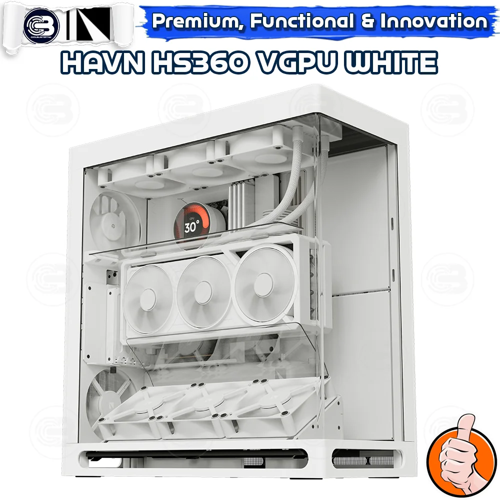 [CoolBlasterThai] HAVN HS360 VGPU WHITE Premium Mid-Tower ATX PC Case