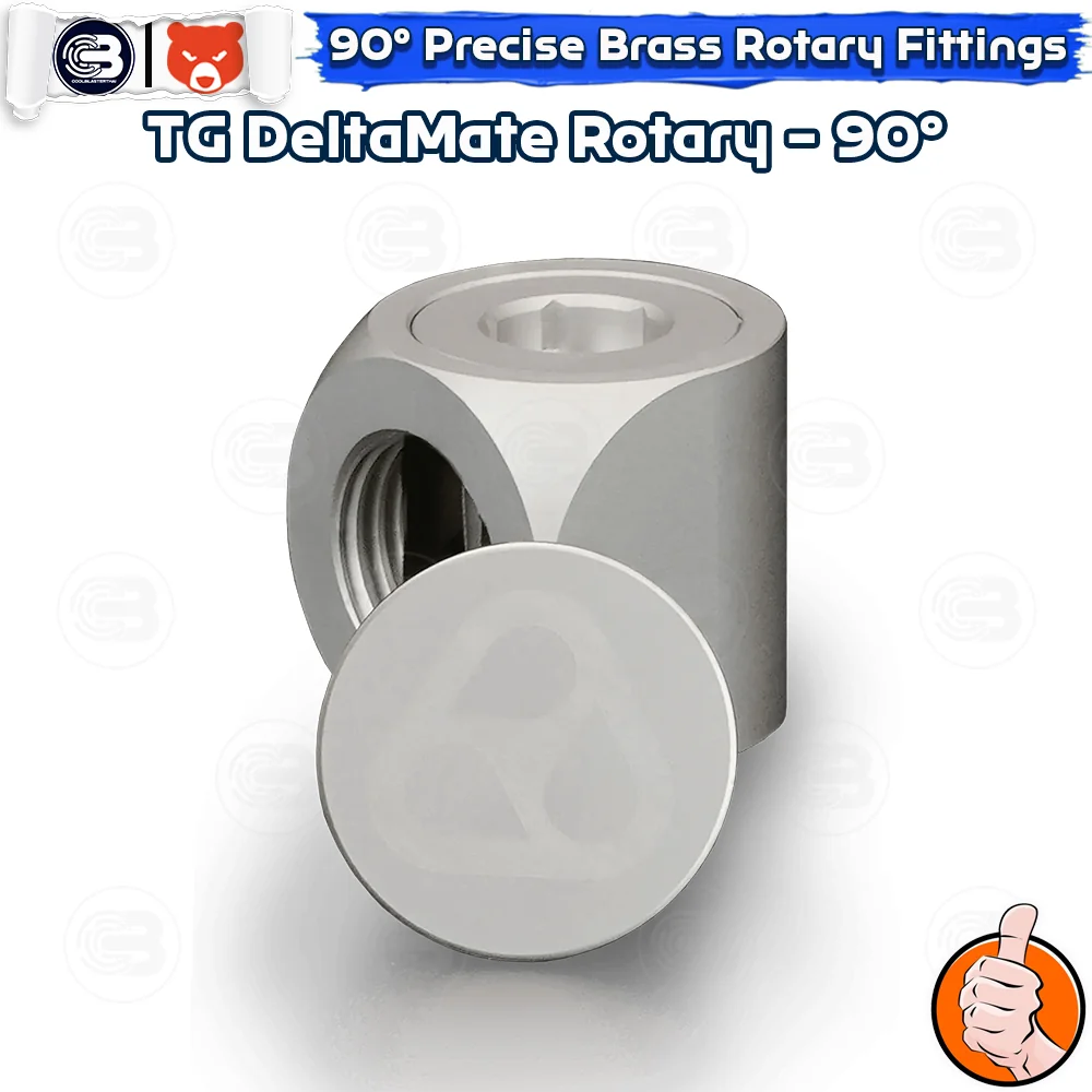 [CoolBlasterThai] THERMAL GRIZZLY DELTAMATE ROTARY 90° Fittings Matt Nickel Machined Brass
