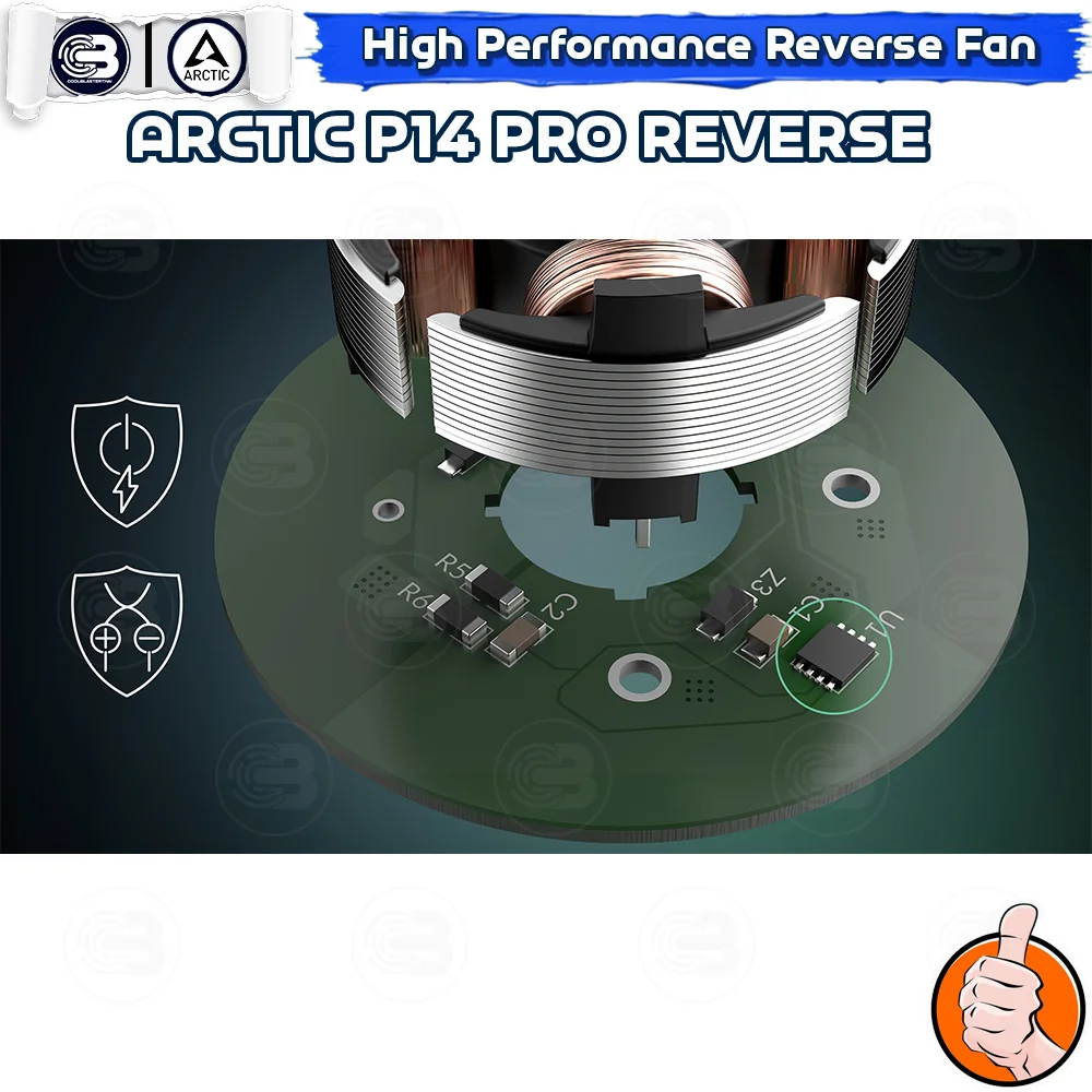 [CoolBlasterThai] ARCTIC P14 PRO REVERSE PST BLACK (140 mm.) X3 Value Pack PC Fan Case ประกัน 6 ปี