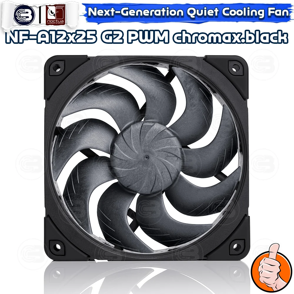 [CoolBlasterThai] NOCTUA NF-A12x25 G2 PWM Sx2-PP Chromax.Black PC Fan Case (size 120 mm.) ประกัน 6 ปี