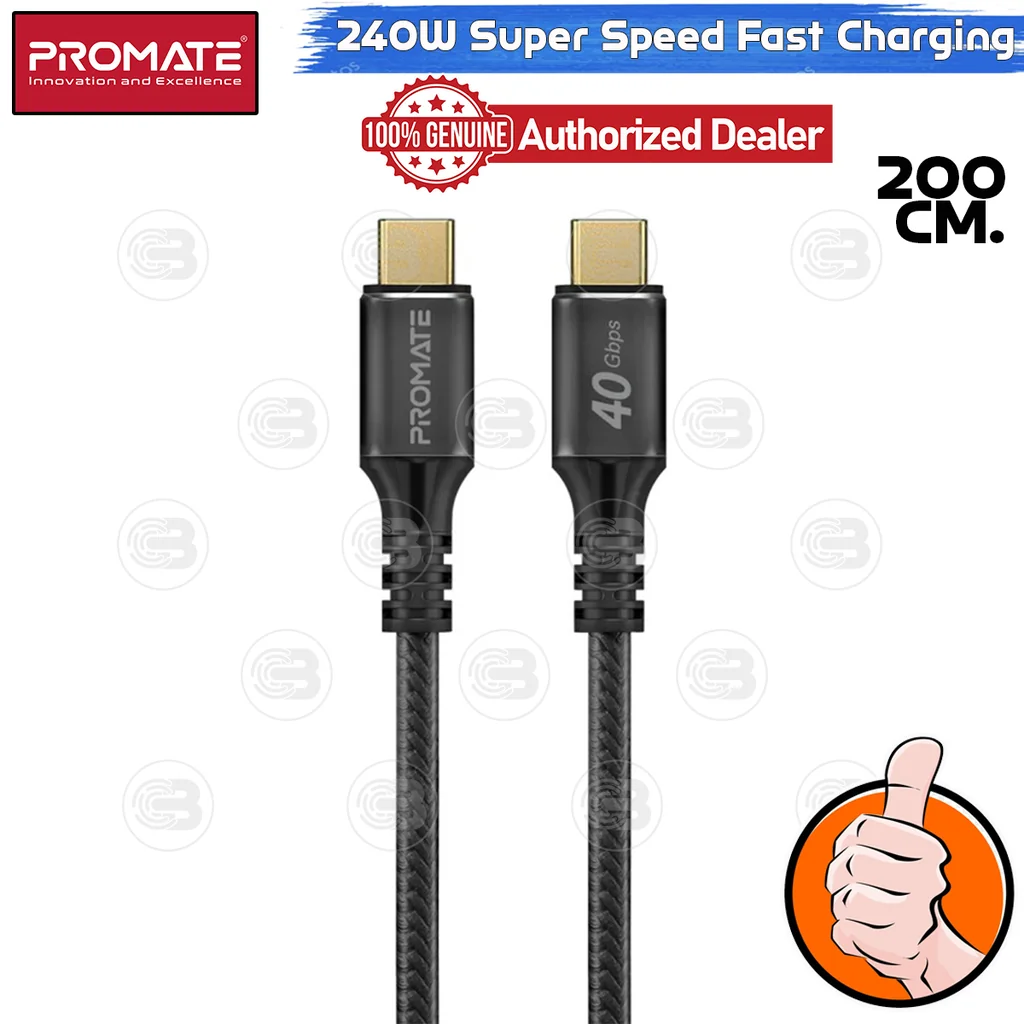 [CoolBlasterThai] PROMATE 240W Super Speed Fast Charging USB-C Cable (PowerBolt240-2M) (2Y Warranty)