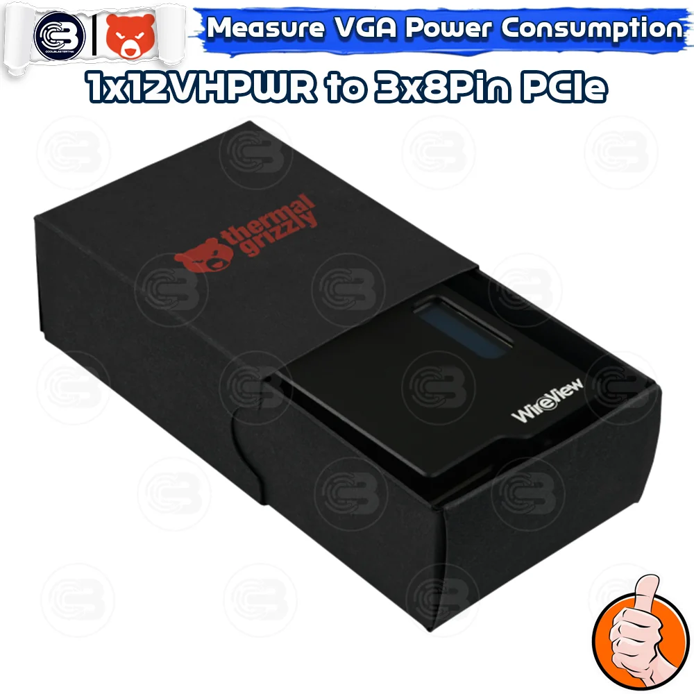 [CoolBlasterThai] THERMAL GRIZZLY WIREVIEW (WVP38H1R) 1x12VHPWR to 3x8Pin PCIe Reversed GPU Power Consumption OLED Display (จอแสดงข้อมูลการใช้พลังงาน)
