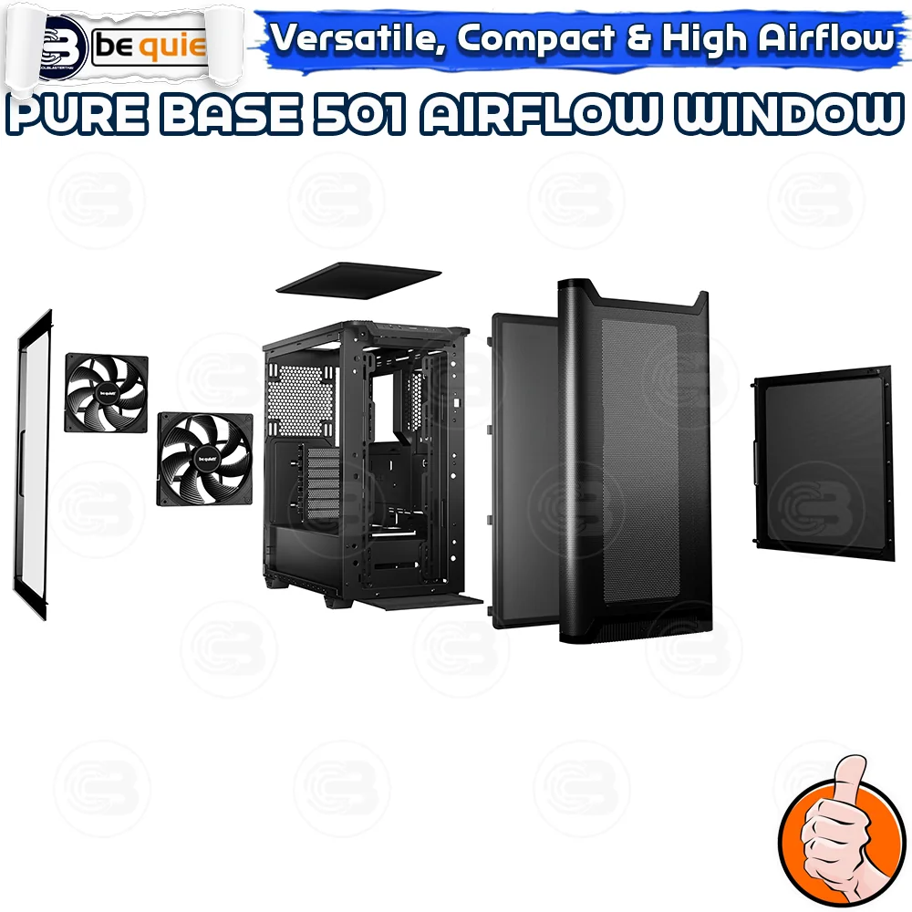 [CoolBlasterThai] Be Quiet PURE BASE 501 Airflow Window Black PC Case (BGW74) ประกัน 3 ปี