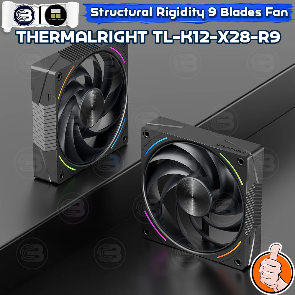 [CoolBlasterThai] THERMALRIGHT TL-K12-X28-R9 PC Fan A-RGB 9-BLADES BLACK 2400 RPM (size 120 mm.)