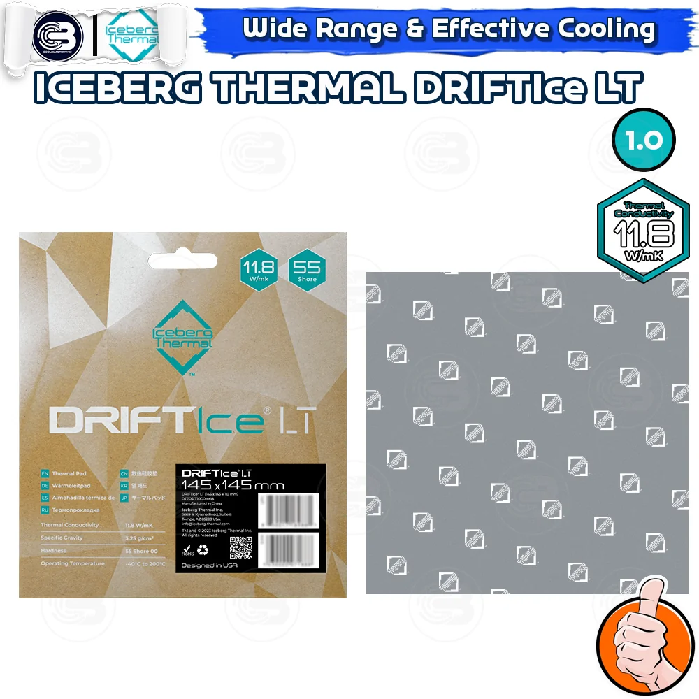 [CoolBlasterThai] ICEBERG THERMAL DRIFTIce LT Thermal Pad 145x145 mm./1.0 mm./11.8 W/mK