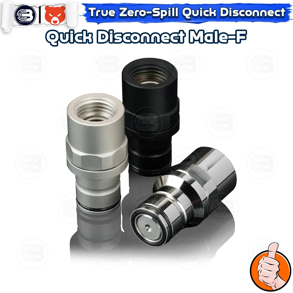 [CoolBlasterThai] THERMAL GRIZZLY DELTAMATE QUICK DISCONNECT MALE-F Black Machined Brass