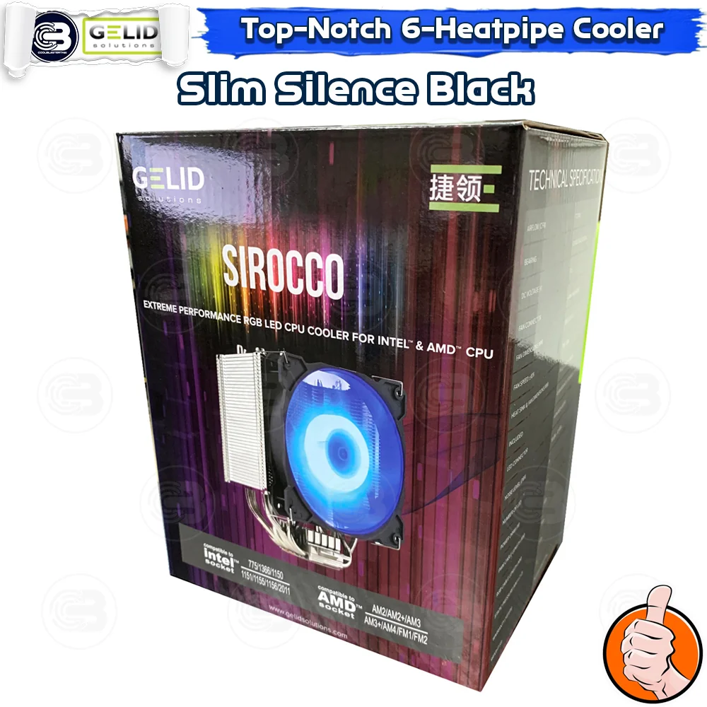 [CoolBlasterThai] GELID SIROCCO Extreme Performance RGB CPU Cooler (LGA1700 Ready) ประกัน 5 ปี