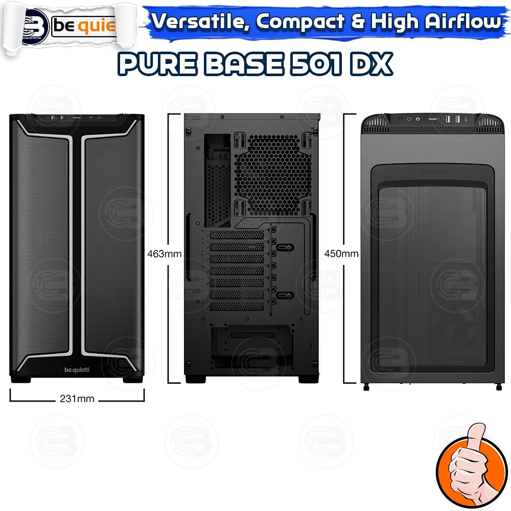 [CoolBlasterThai] Be Quiet PURE BASE 501 DX Black PC Case (BGW76) ประกัน 3 ปี