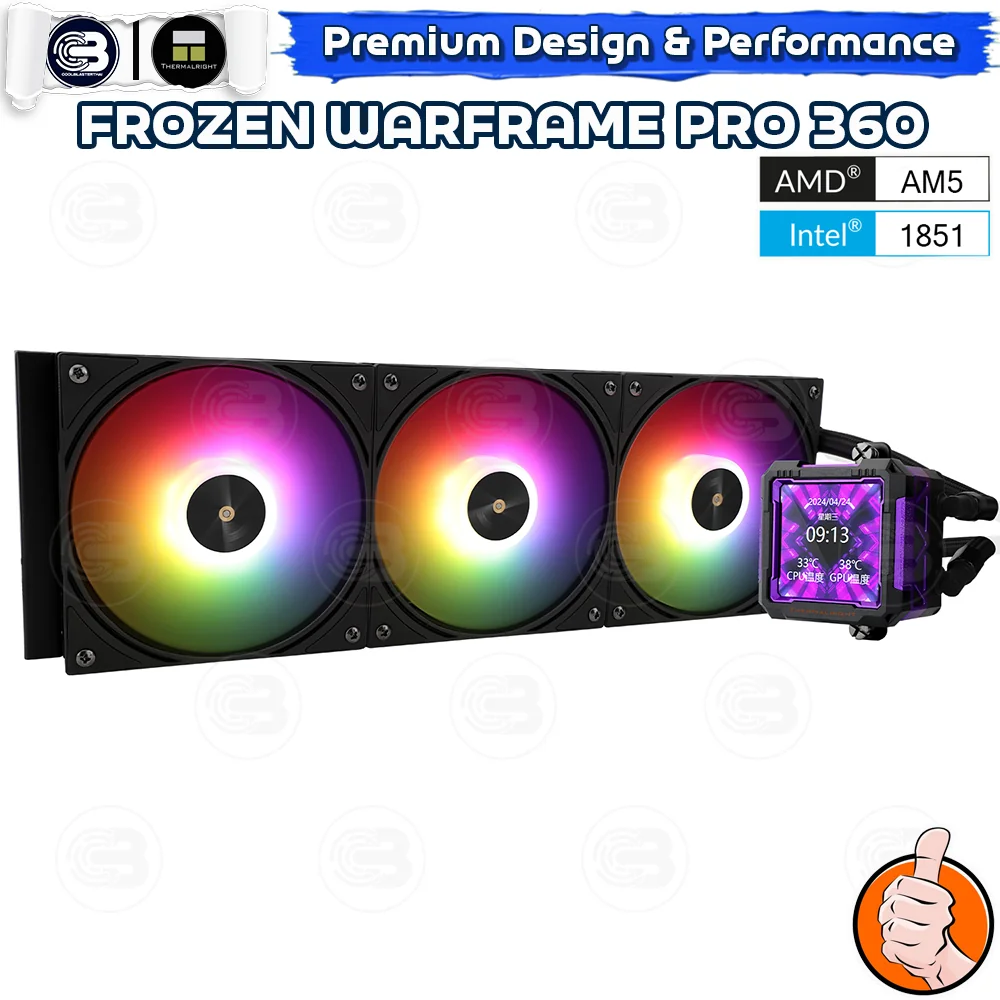 [CoolBlasterThai] THERMALRIGHT FROZEN WARFRAME PRO 360 ARGB BLACK AIO Liquid CPU Cooler (AM5/LGA1851 Ready) ประกัน 5 ปี
