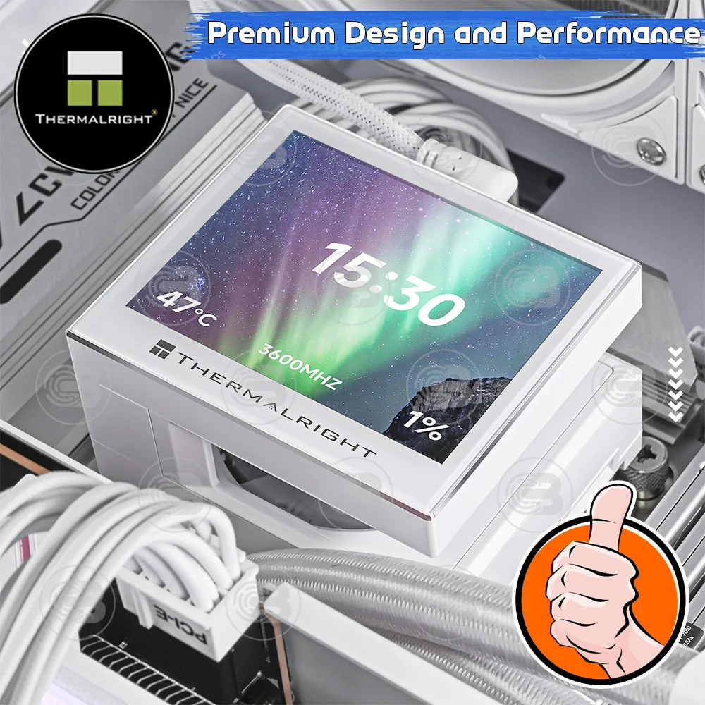 [CoolBlasterThai] Thermalright Stream Vision 360 WHITE 3.5-Inch Screen AIO Liquid CPU Cooler (AM5/LGA1851 Ready) ประกัน 5 ปี