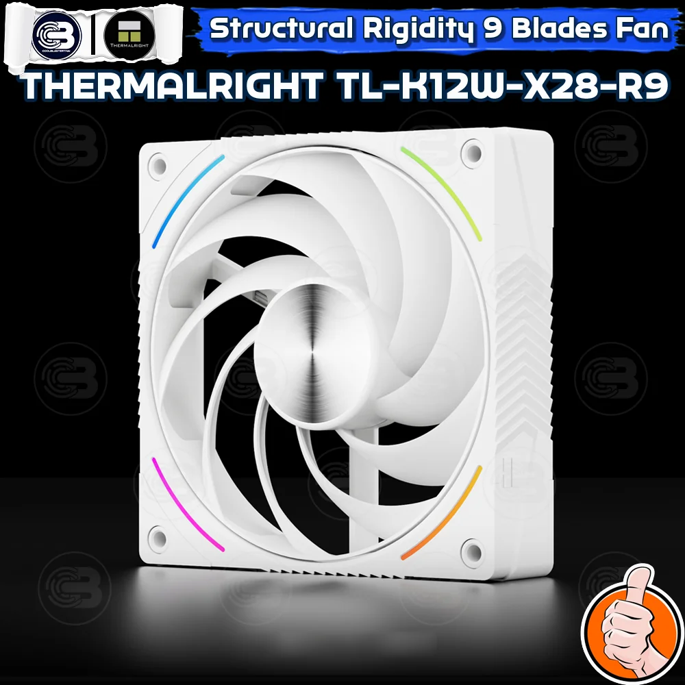 [CoolBlasterThai] THERMALRIGHT TL-K12W-X28-R9 PC Fan A-RGB 9-BLADES WHITE 2400 RPM (size 120 mm.)