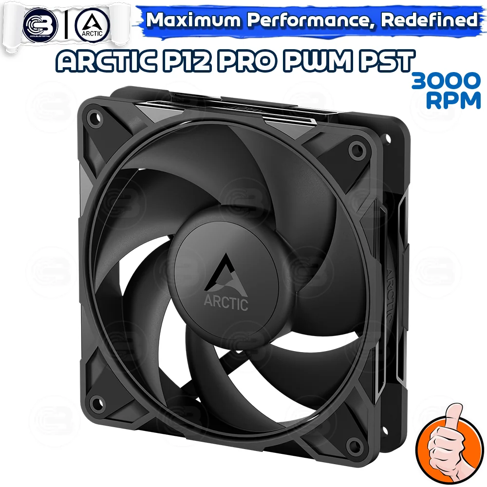 [CoolBlasterThai] ARCTIC P12 PRO PST BLACK (BULK PACKAGING) (size 120 mm.) PC Fan Case ประกัน 6 ปี