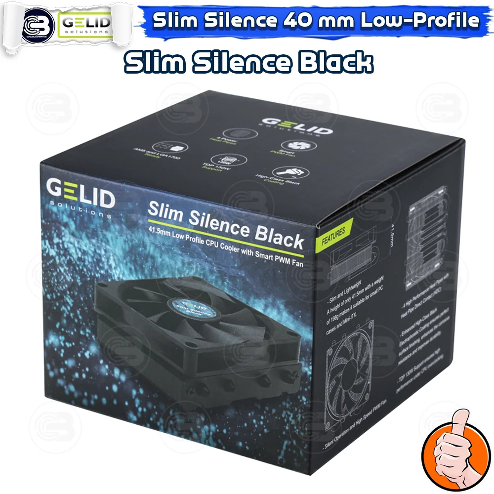 [CoolBlasterThai] GELID Slim Silence Black CPU Cooler (AM5/LGA1700 Ready) ประกัน 5 ปี (CC-SSILENCE-BLACK)