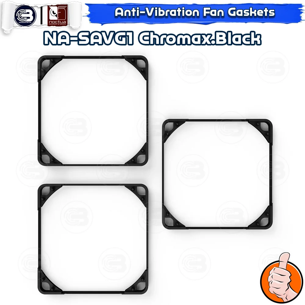 [CoolBlasterThai] NOCTUA NA-SAVG1 Chromax.Black Anti-vibration Gaskets For 120 mm Fan (Set Of 3)