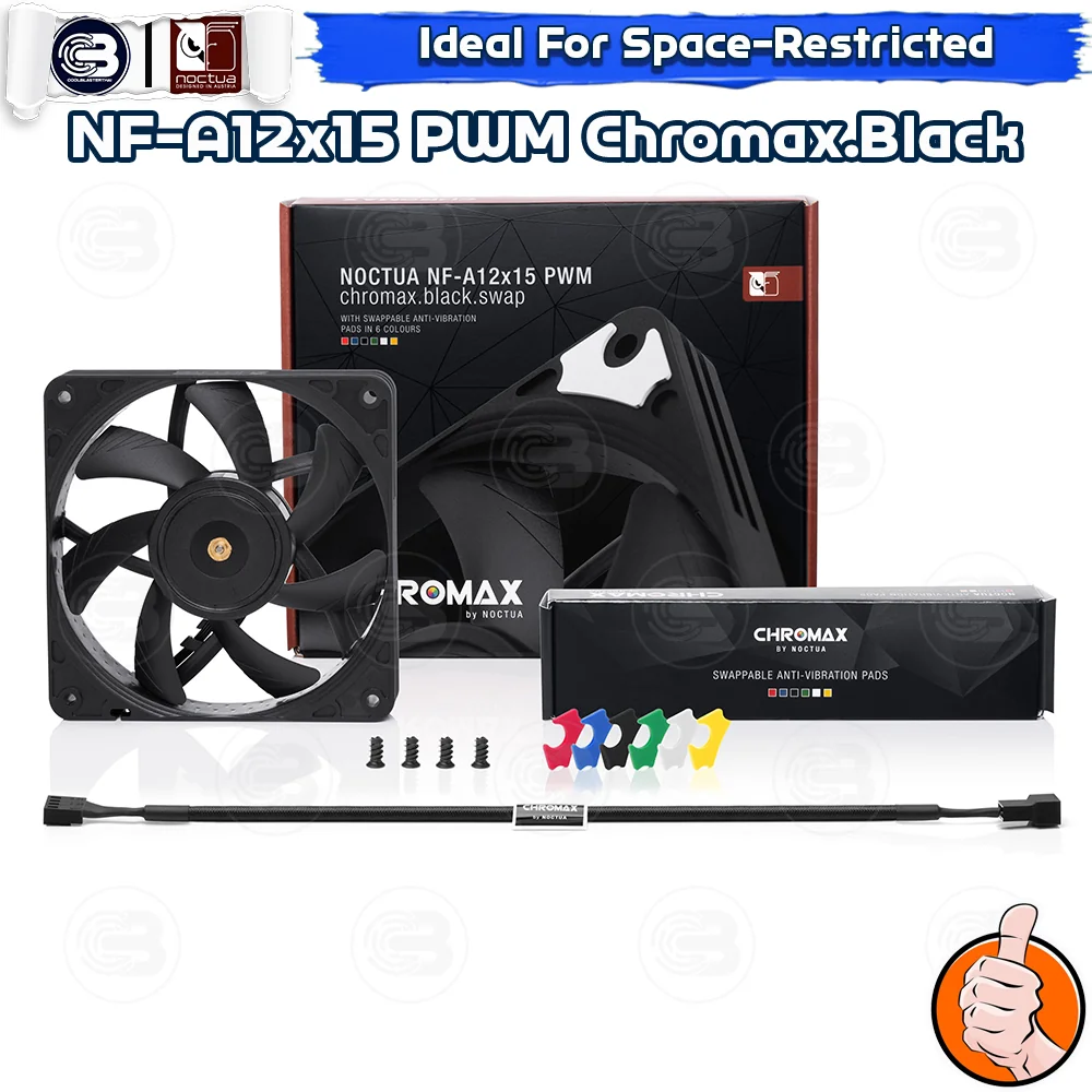 [CoolBlasterThai] NOCTUA NF-A12x15 PWM Chromax.Black.Swap PC Fan Case (size 120 mm.) ประกัน 6 ปี