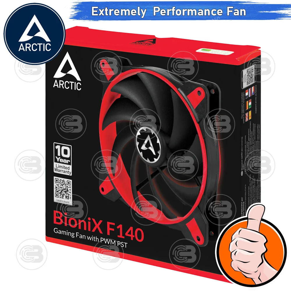 [CoolBlasterThai] ARCTIC BioniX F140 Red Gaming Fan with PWM PST (size 140 mm.) PC Fan Case ประกัน 10 ปี