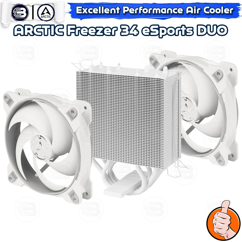 [CoolBlasterThai] ARCTIC FREEZER 34 eSports DUO (GREY-WHITE) Tower CPU Cooler (LGA1851/AM5 Ready)