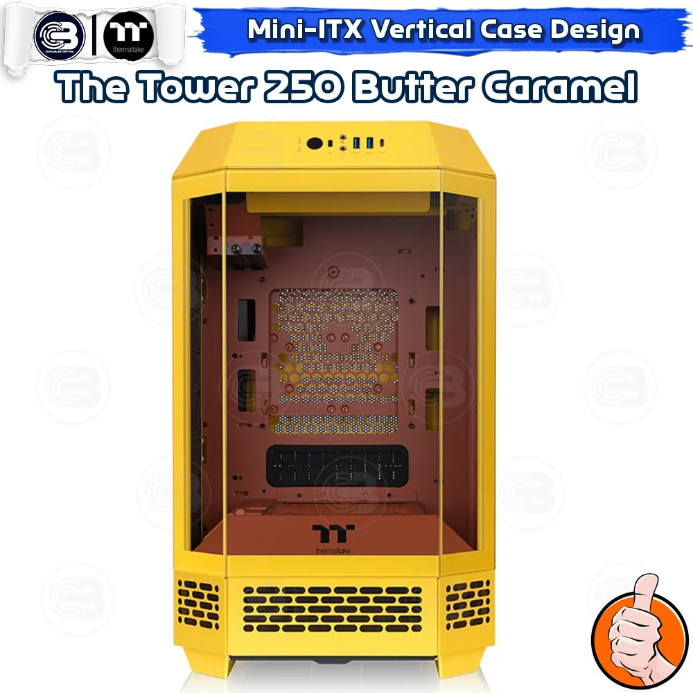 [CoolBlasterThai] THERMALTAKE The Tower 250 Butter Caramel mini-ITX case High-Airflow ประกัน 1 ปี