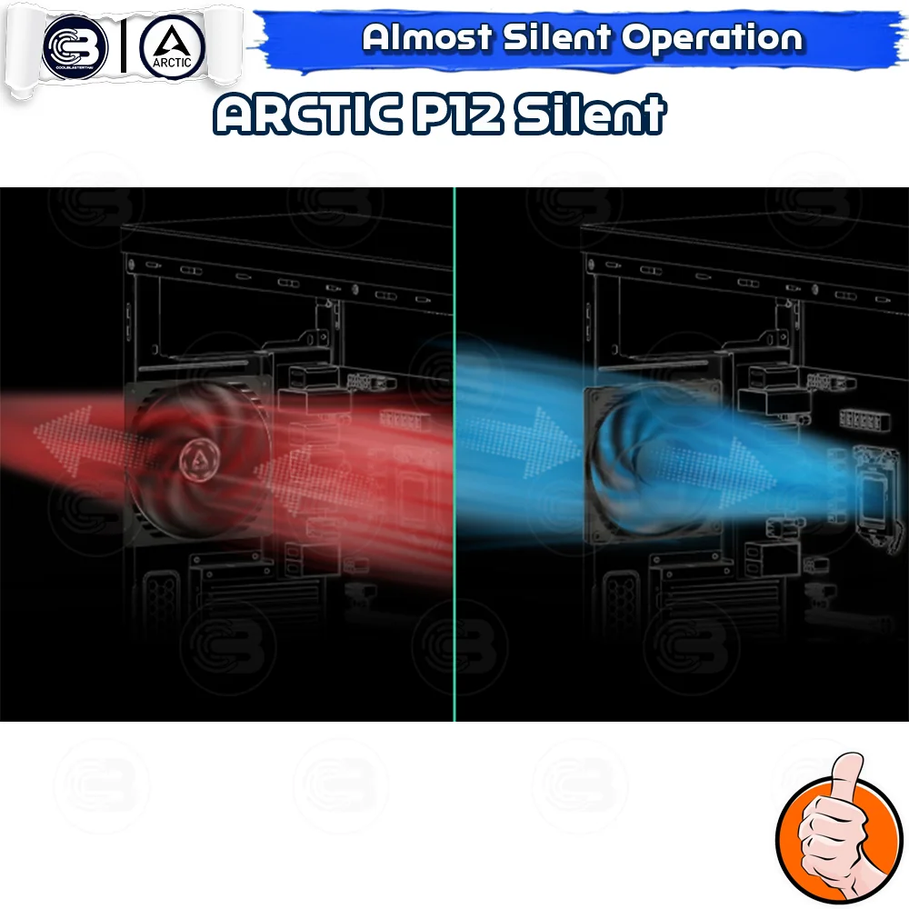 [CoolBlasterThai] ARCTIC P12 Silent Black (size 120 mm.) PC Fan Case ประกัน 6 ปี
