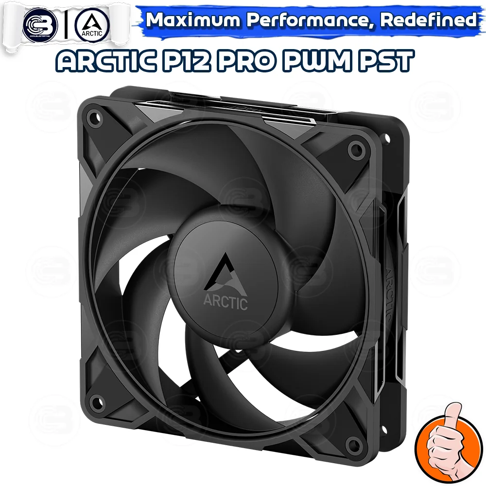 [CoolBlasterThai] ARCTIC P12 PRO PST BLACK (size 120 mm.) X5 Value Pack PC Fan Case ประกัน 6 ปี