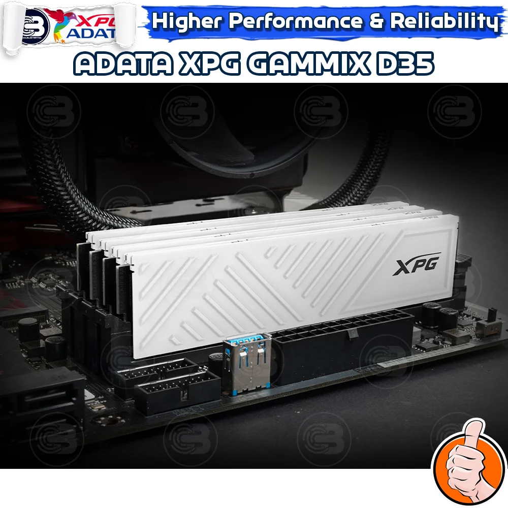 [CoolBlasterThai] ADATA XPG GAMMIX D35 WHITE16GB (16GBx1) DDR4-3200 CL16-20-20 (LT-Warranty)