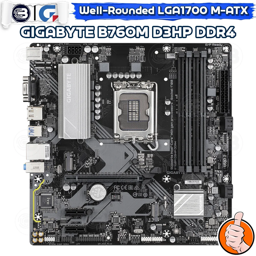 [CoolBlasterThai] GIGABYTE MAINBOARD B760M D3HP DDR4 LGA 1700 MICRO-ATX ประกัน 3 ปี