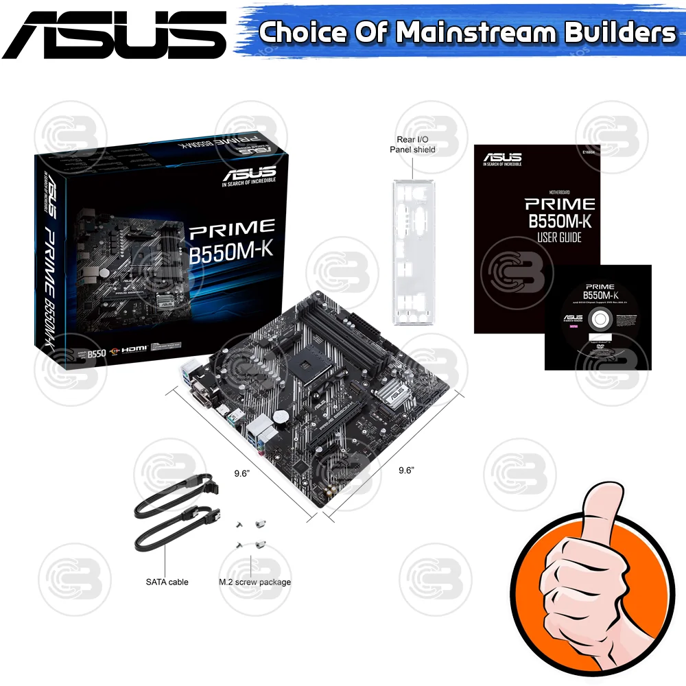 [CoolBlasterThai] ASUS MAINBOARD PRIME B550M-K AMD SOCKET AM4 DDR4 MICRO-ATX ประกัน 3 ปี (เมนบอร์ด)