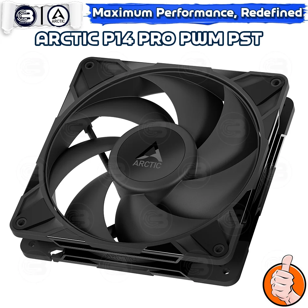 [CoolBlasterThai] ARCTIC P14 PRO PST BLACK (140 mm.) X5 Value Pack PC Fan Case ประกัน 6 ปี