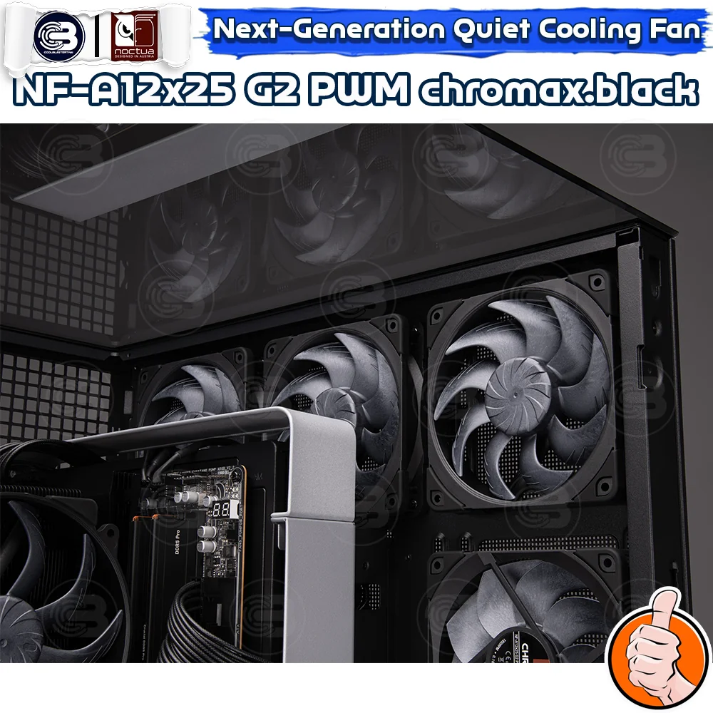 [CoolBlasterThai] NOCTUA NF-A12x25 G2 PWM Sx2-PP Chromax.Black PC Fan Case (size 120 mm.) ประกัน 6 ปี